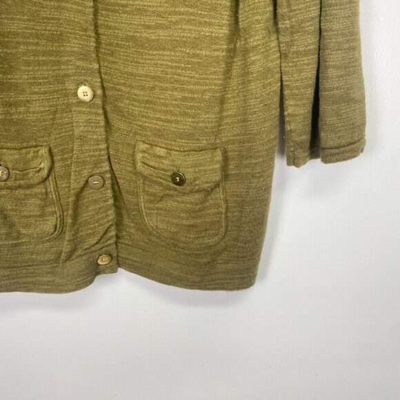 J. Crew Green Military Style Gold Button Cardigan - Picture 5 of 8